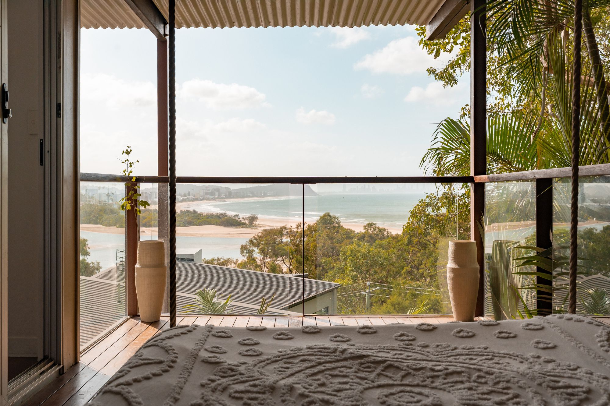 Hanging bed with ocean view